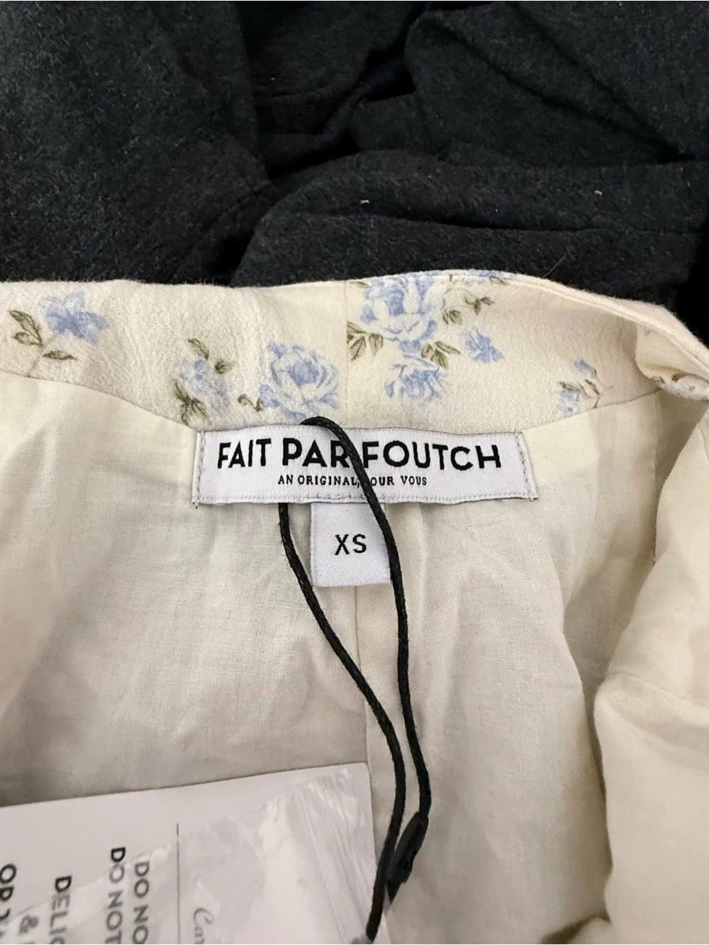 Fait Par Foutch Francesca Mini Dress Vintage Iris Floral XS Cottagecore NWT